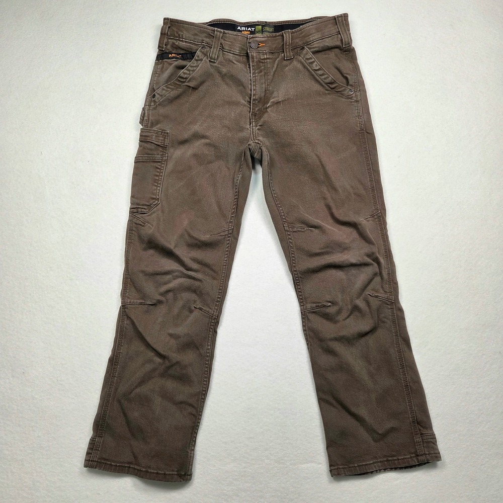 Ariat Rebar M5 Straight Leg Pants Mens 32x30‎ Brown Canvas Work Utility Tough